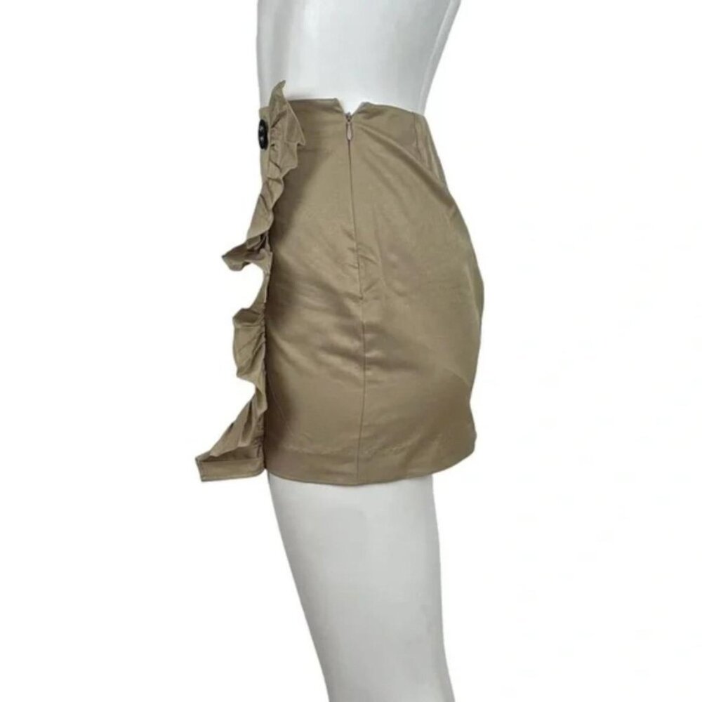 Mini Skirt With Ruffle Tan - Picture 2 of 4